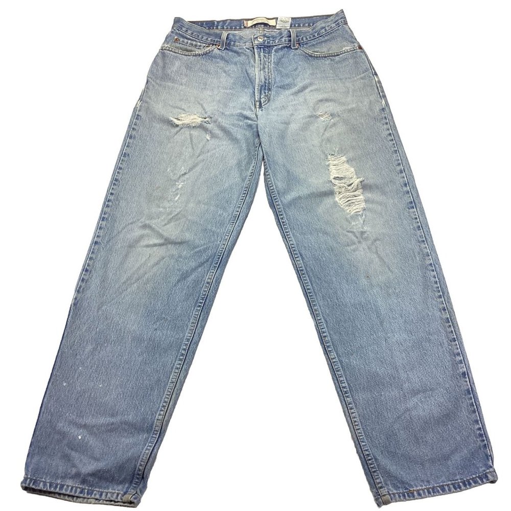 Vintage Levi’s 560 Comfort Fit Destroyed Jeans Size 34x32 Loose Taper Y2K 90’s